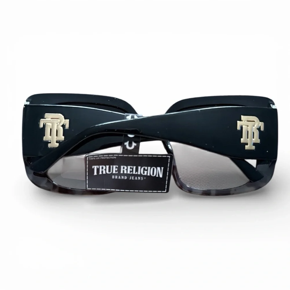 True Religion Sunglasses – Transparent Brown Frame, Gold TR Logo, Designer Eyewe - Picture 4 of 5